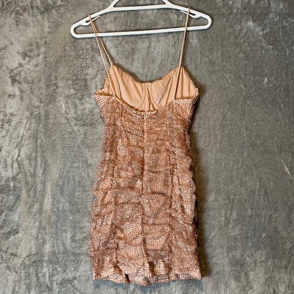 HELLO MOLLY BOTTLES OF BUBBLES GLITTER DRESS NUDE Size Medium New - Picture 7 of 9
